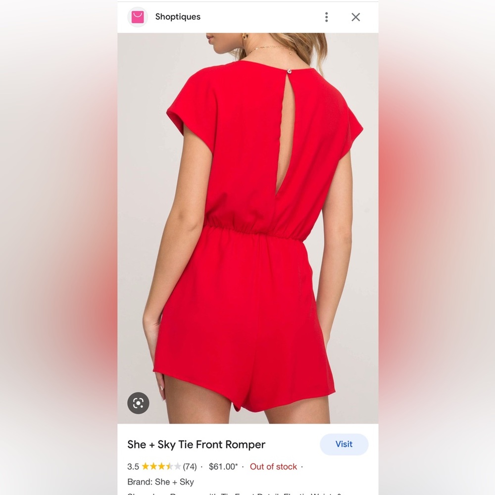 She + Skye Red Romper